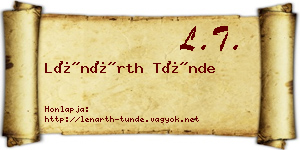Lénárth Tünde névjegykártya